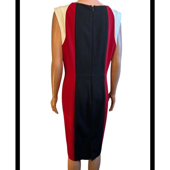 Kasper Color-Block Sheath Dress Size 10 (Medium) - Picture 4 of 6